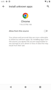 Step 5: Allow to download the reminders apk from this source.